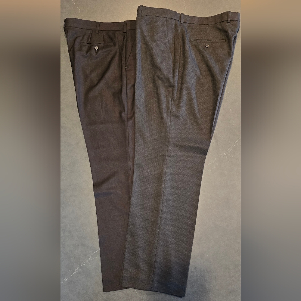 Perry Ellis Micro Check & APT.9 Black Dress Pants - Picture 1 of 11